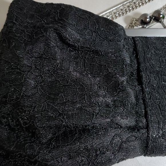 Bebe Black Lace Bow Clutch - Picture 4 of 6